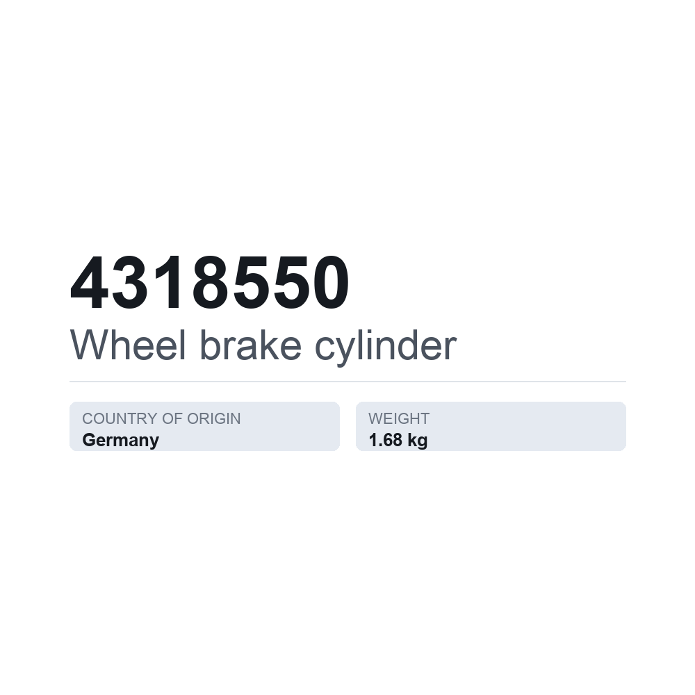 Radbremszylinder 4318550 — technisches Datenblatt