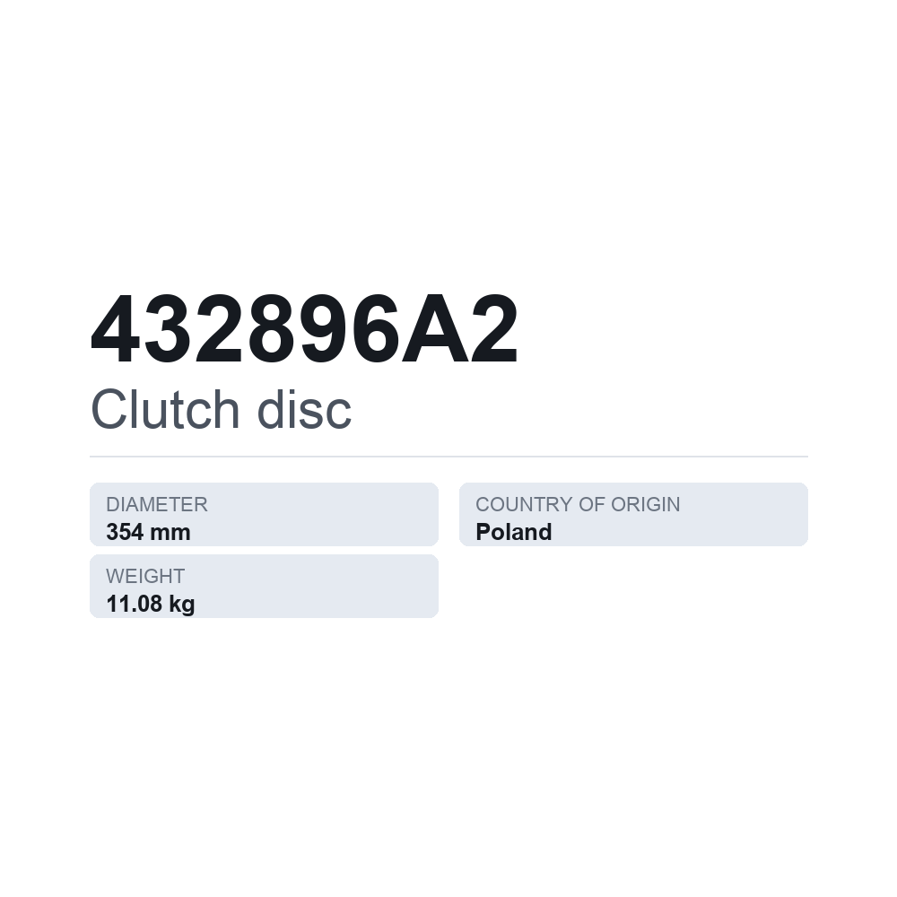 Kupplungsscheibe 432896A2 — technisches Datenblatt