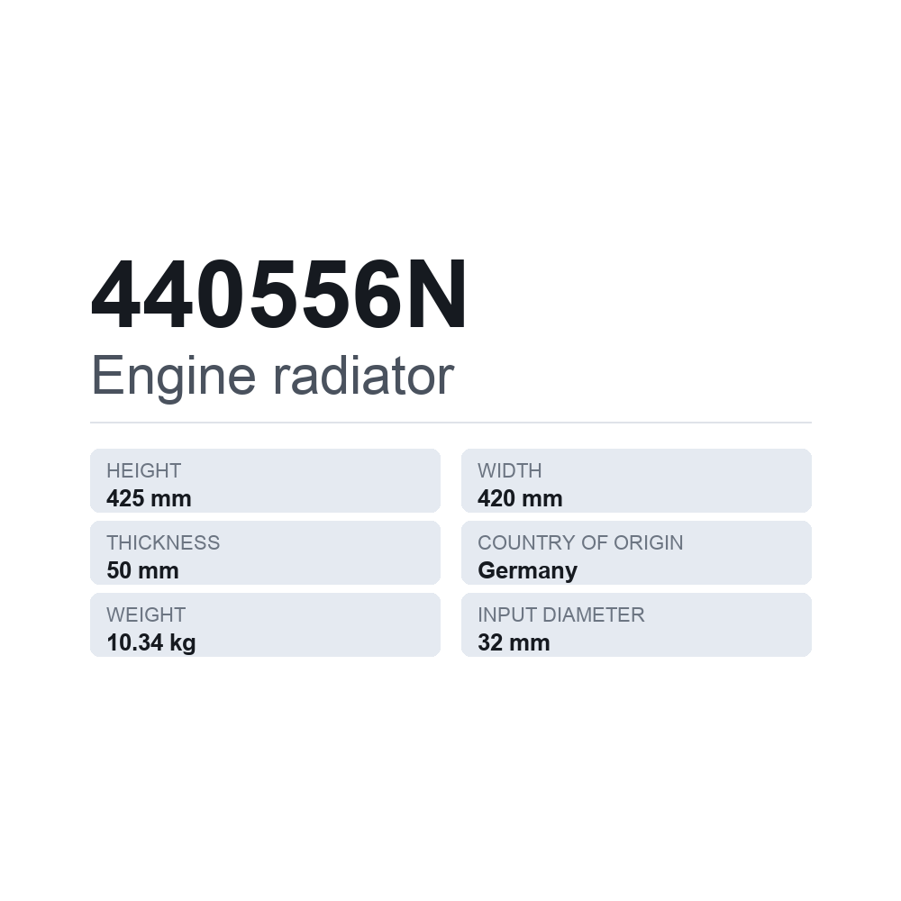 Motorkühler 440556N — technisches Datenblatt