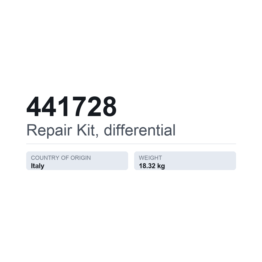 Reparatursatz, Differential 441728 — technisches Datenblatt