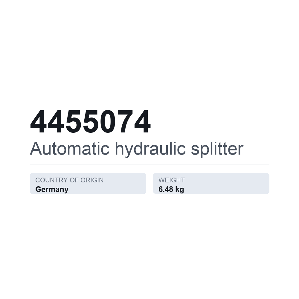 Hydraulik-Steuerventil, automatisch 4455074 — technisches Datenblatt