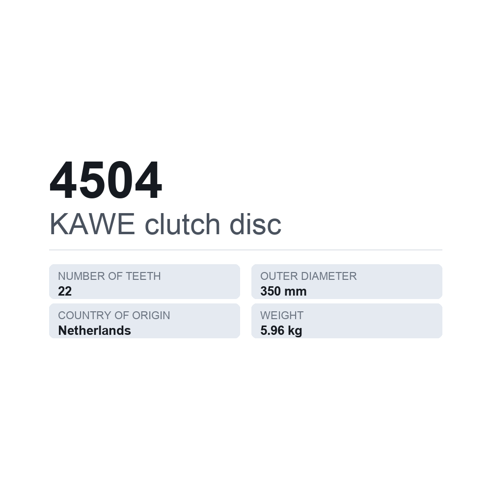 KAWE kytkinlevy 4504 — tekninen tietokortti