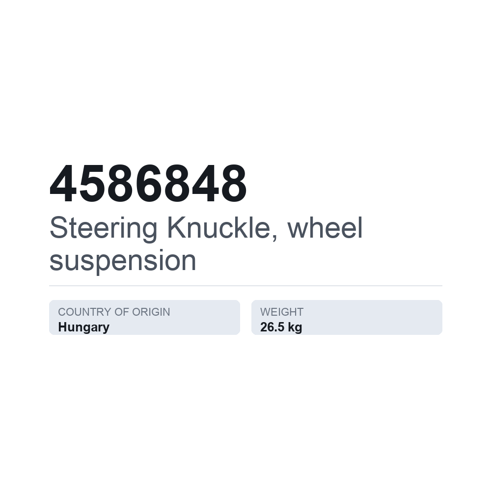 Styrespindel, hjulophæng 4586848 — teknisk datablad