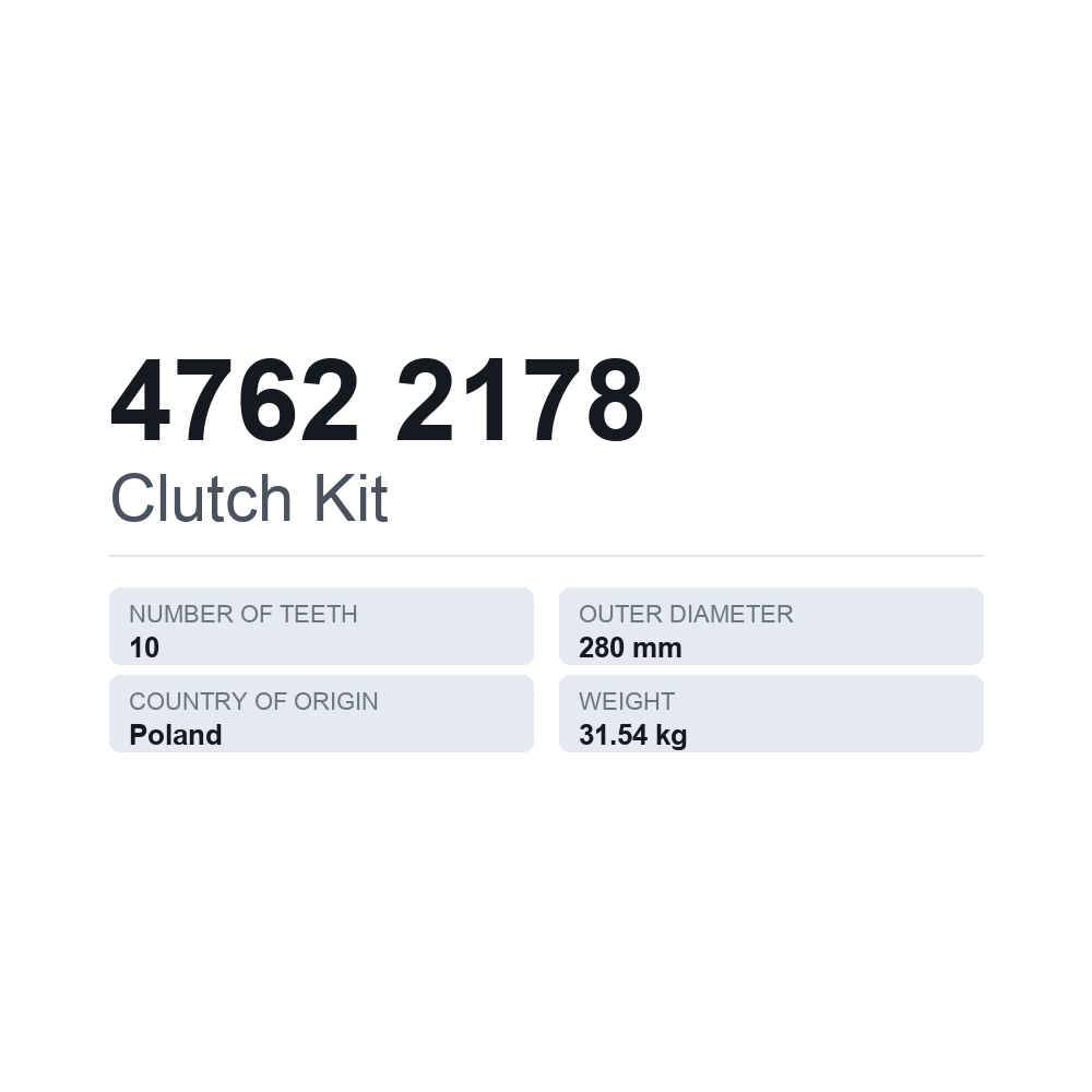 Kupplungssatz 4762 2178 — technisches Datenblatt