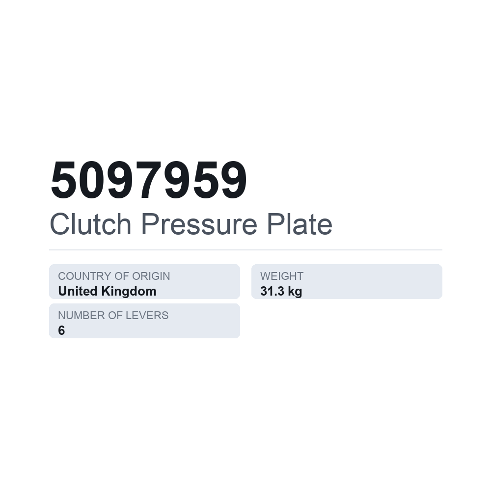 Kupplungsdruckplatte 5097959 — technisches Datenblatt