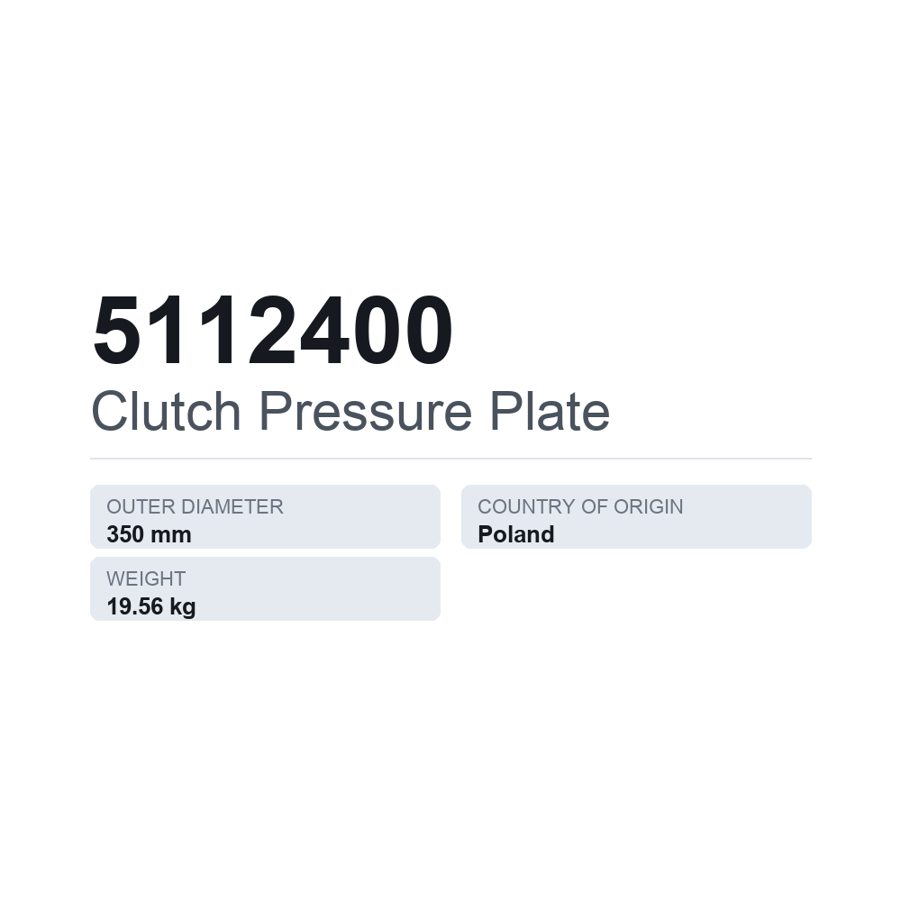 Kupplungsdruckplatte 5112400 — technisches Datenblatt