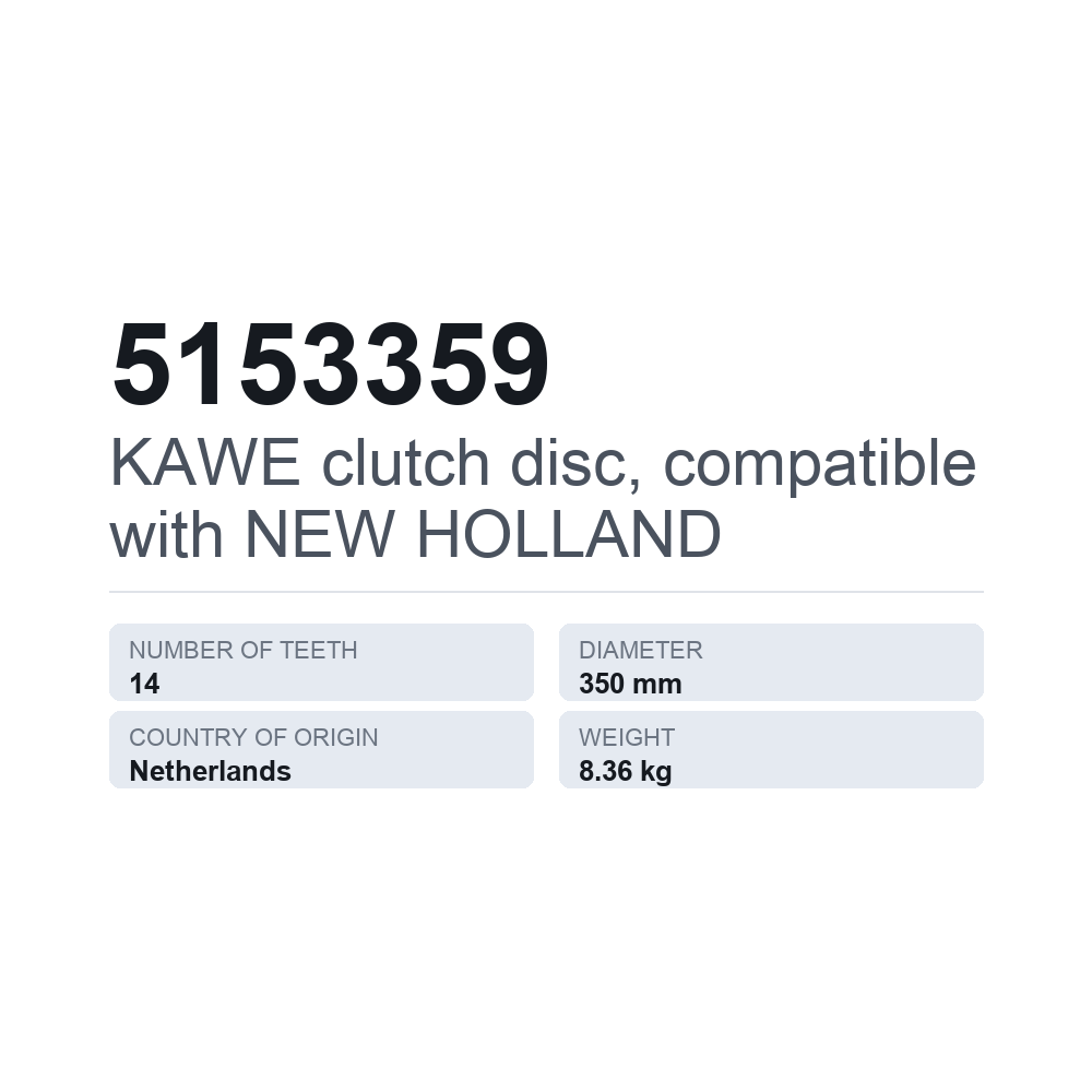 KAWE kytkinlevy, sopii NEW HOLLAND 5153359 — tekninen tietokortti