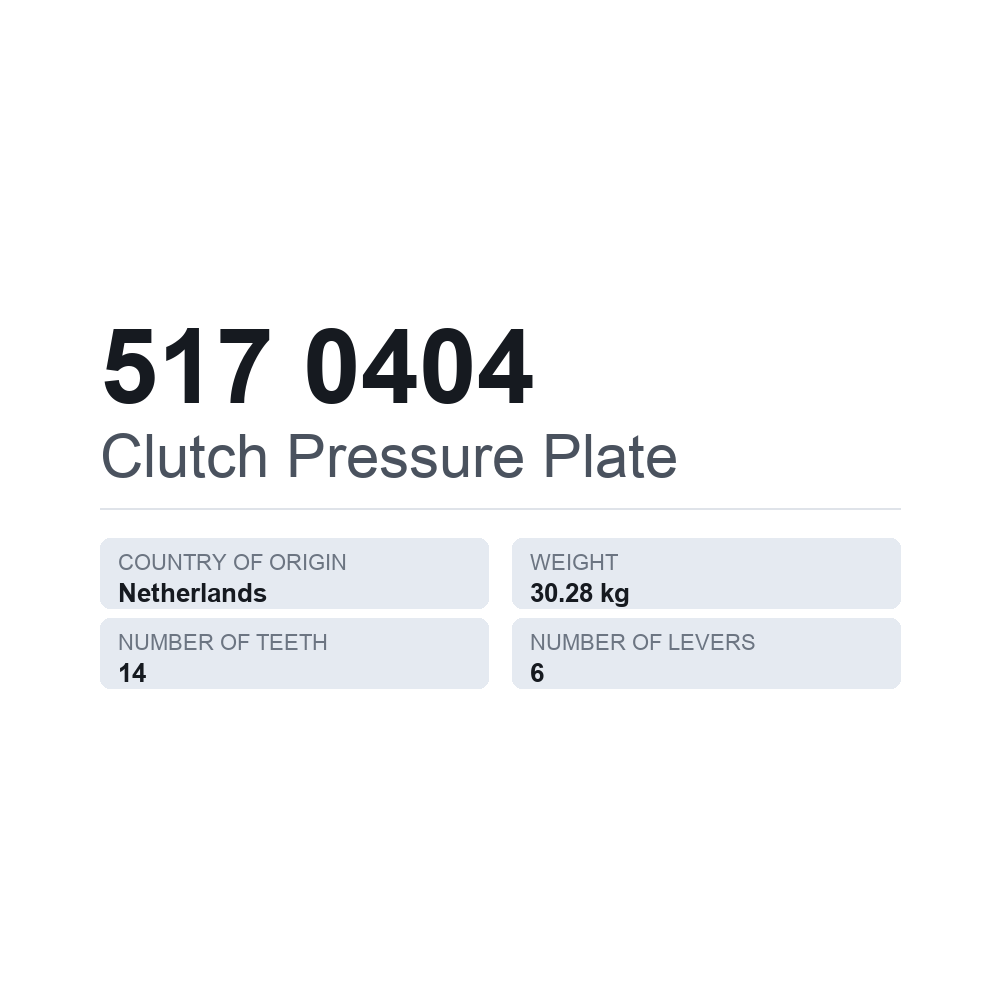 Kupplungsdruckplatte 517 0404 — technisches Datenblatt