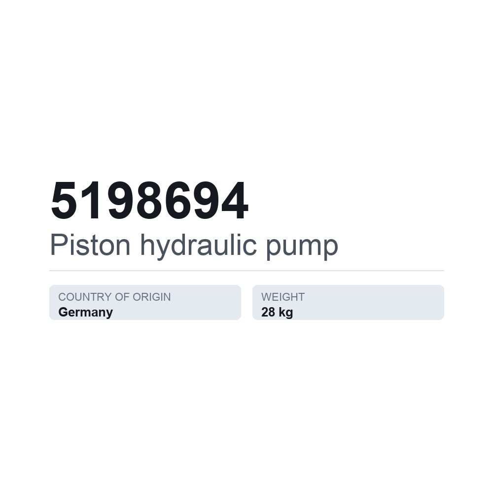 Hydraulische Kolbenpumpe 5198694 — technisches Datenblatt