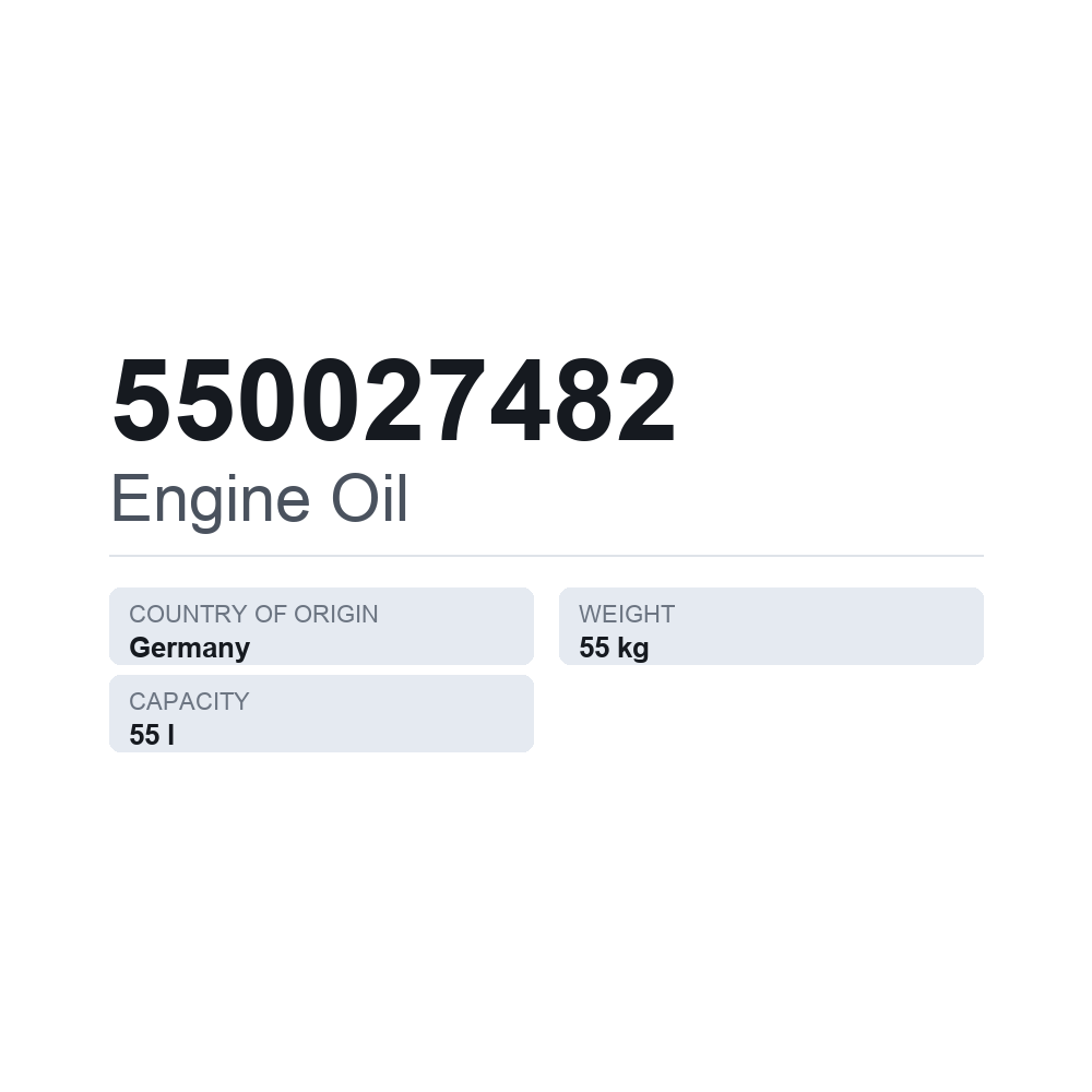 Motoröl 550027482 — technisches Datenblatt