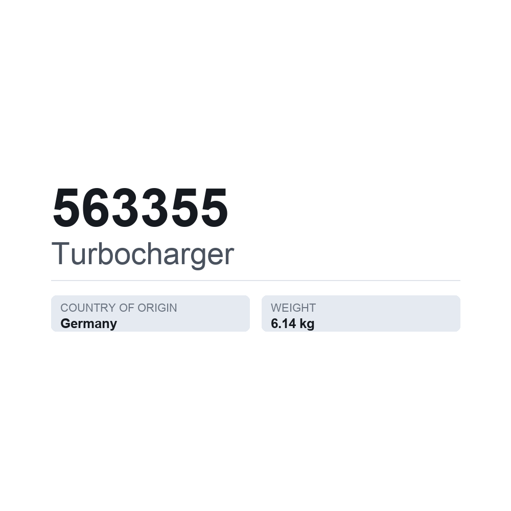 Turbolader 563355 — technisches Datenblatt