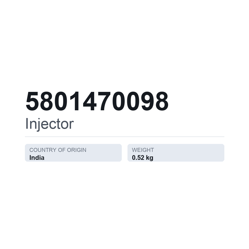 Einspritzdüse 5801470098 — technisches Datenblatt