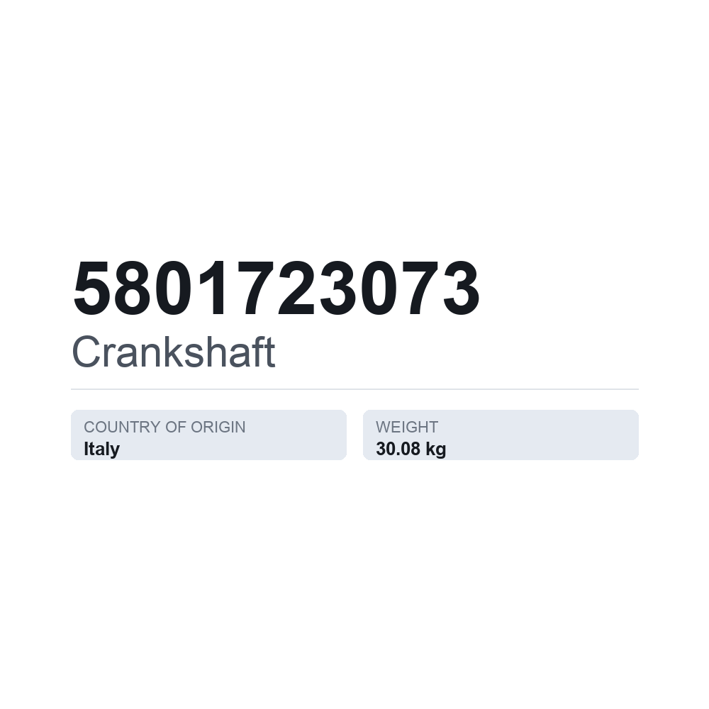 Kurbelwelle 5801723073 — technisches Datenblatt