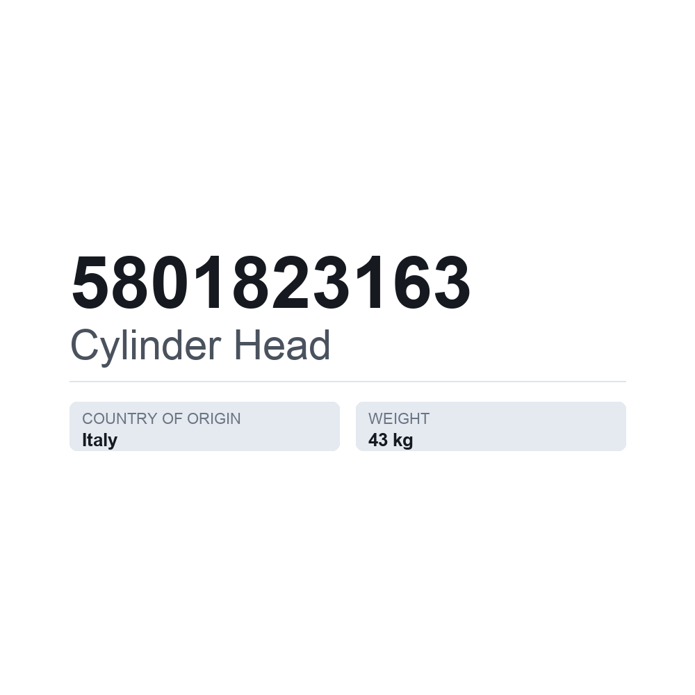 Topstykke 5801823163 — teknisk datablad