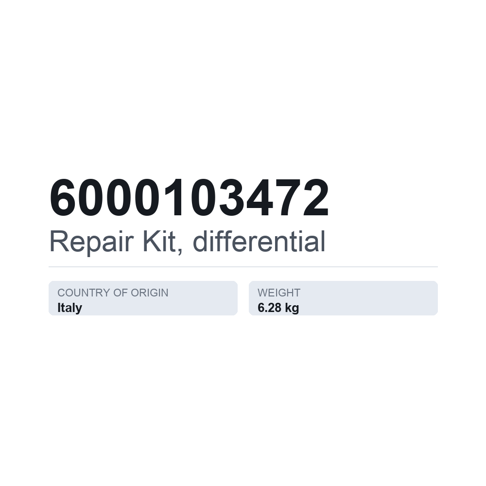 Reparatursatz, Differential 6000103472 — technisches Datenblatt