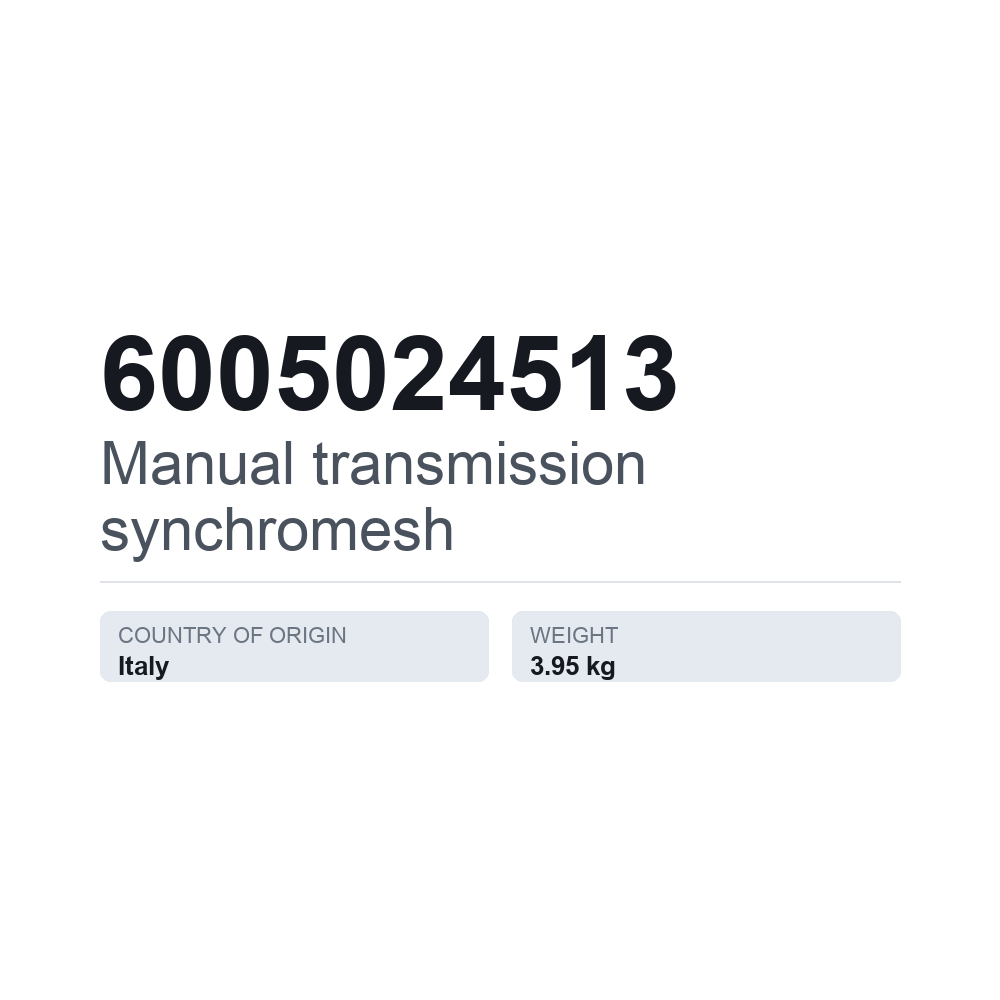 Synkronisering, manuel gearkasse 6005024513 — teknisk datablad