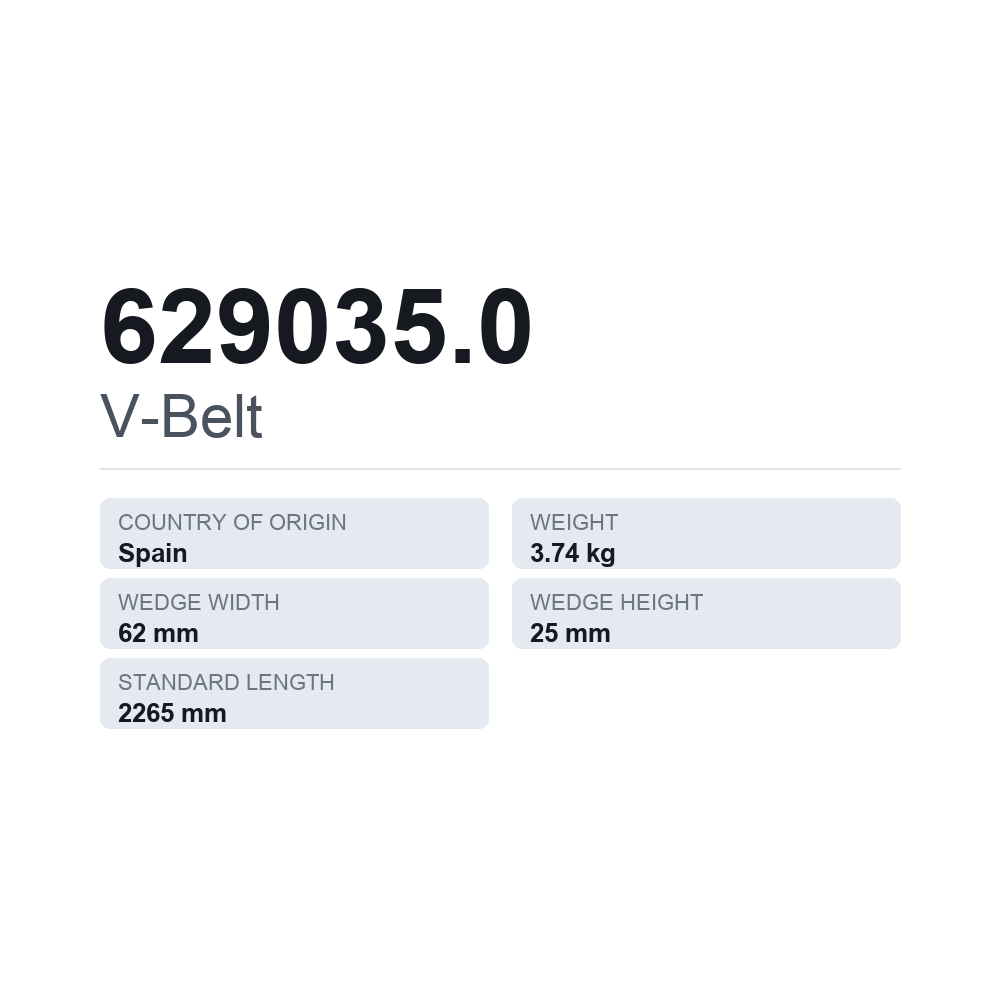 Kiilahihna 629035.0 — tekninen tietokortti