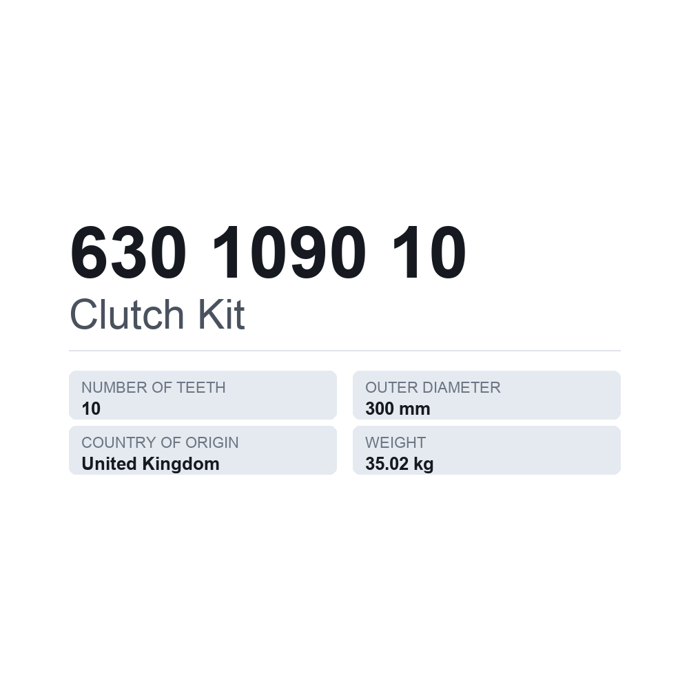 Kytkinsarja 630 1090 10 — tekninen tietokortti
