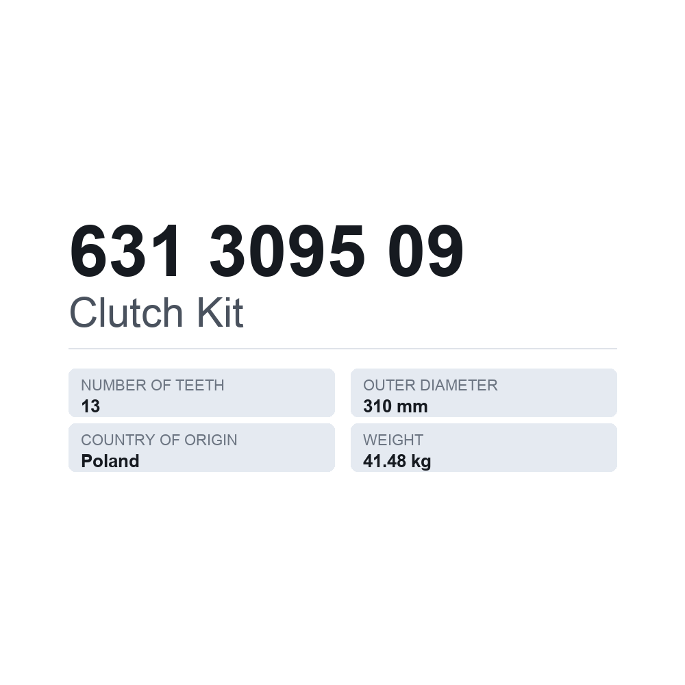 Kupplungssatz 631 3095 09 — technisches Datenblatt