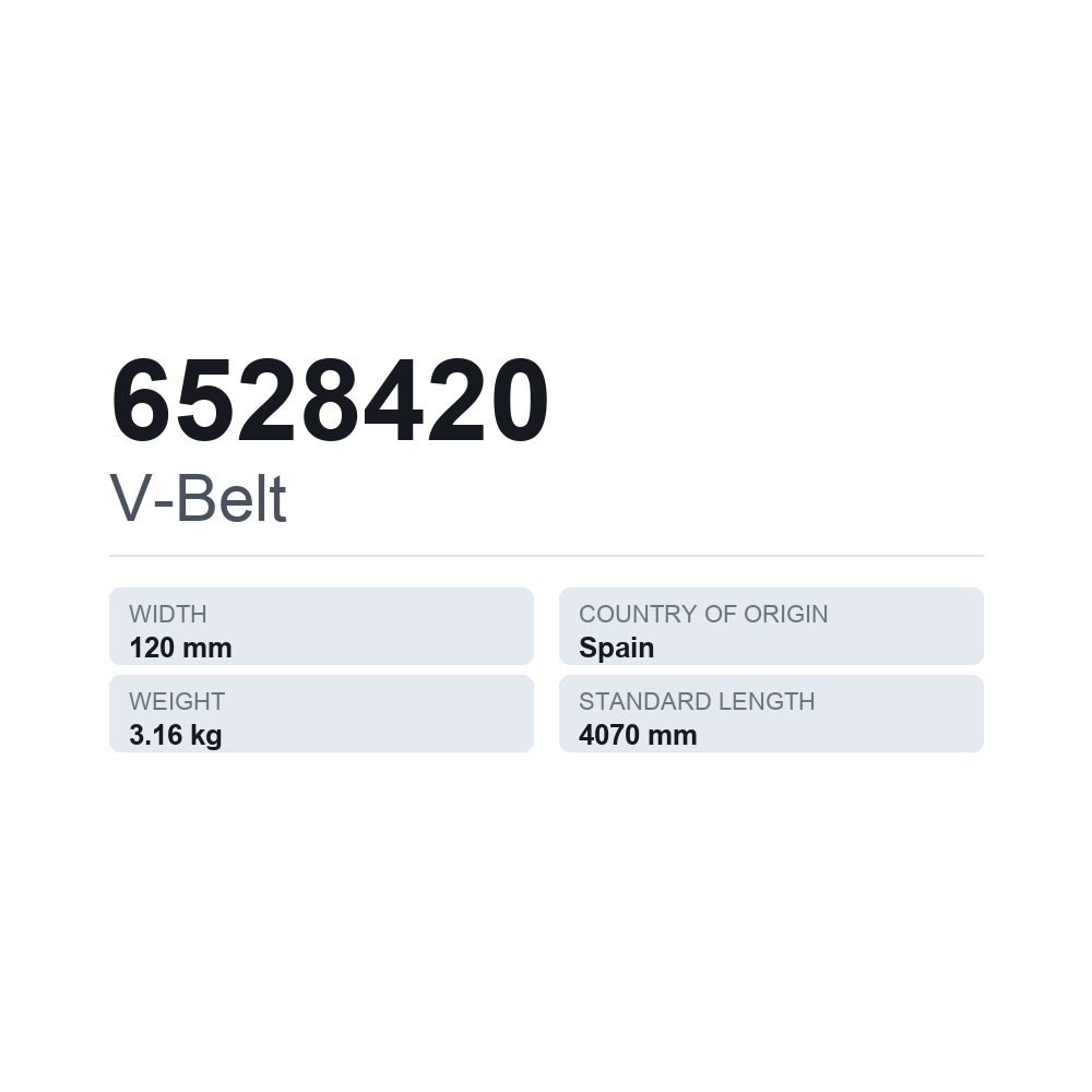 Kiilahihna 6528420 — tekninen tietokortti
