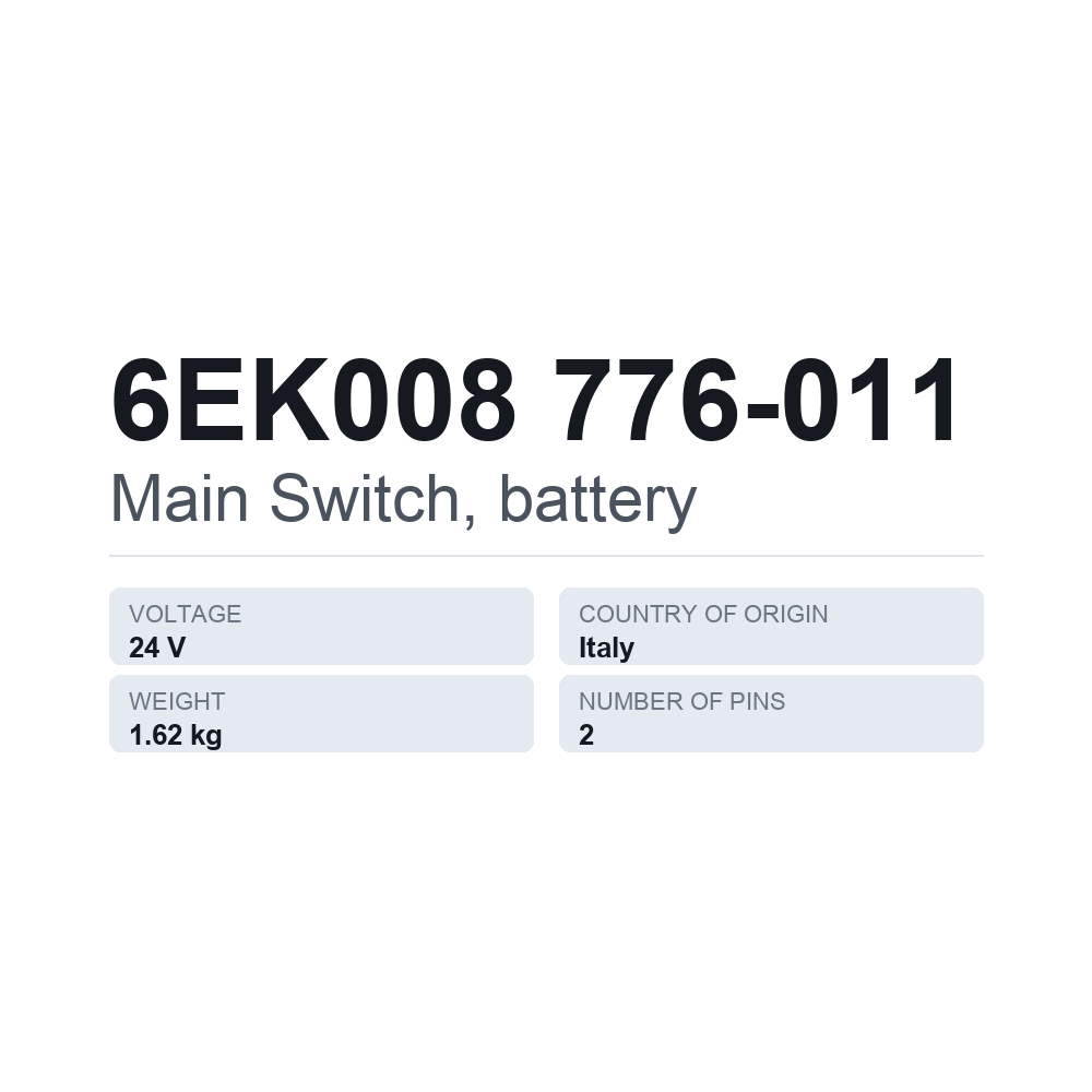 Batterifrånskiljare 6EK008 776-011 — tekniskt datablad