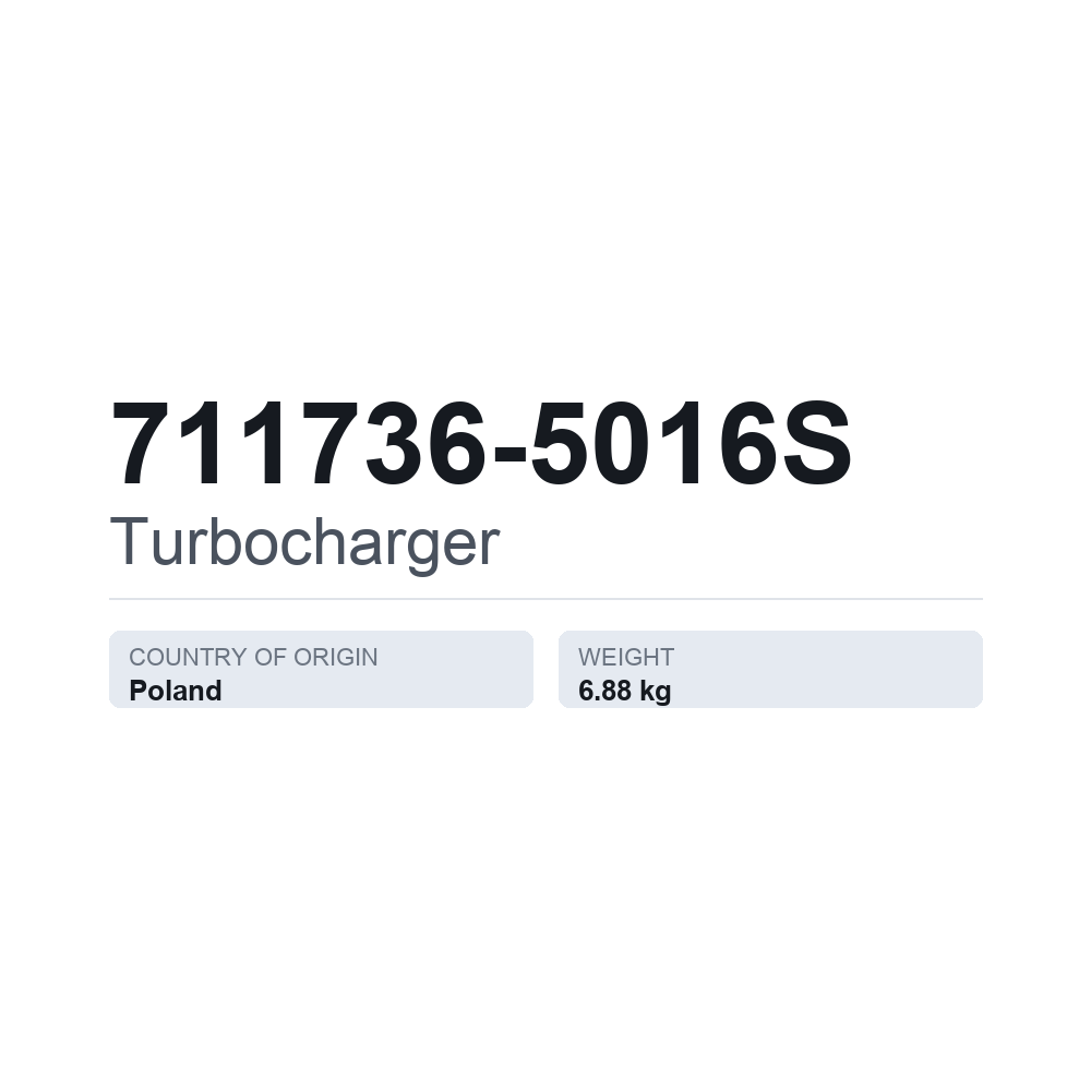 Turbolader 711736-5016S — technisches Datenblatt
