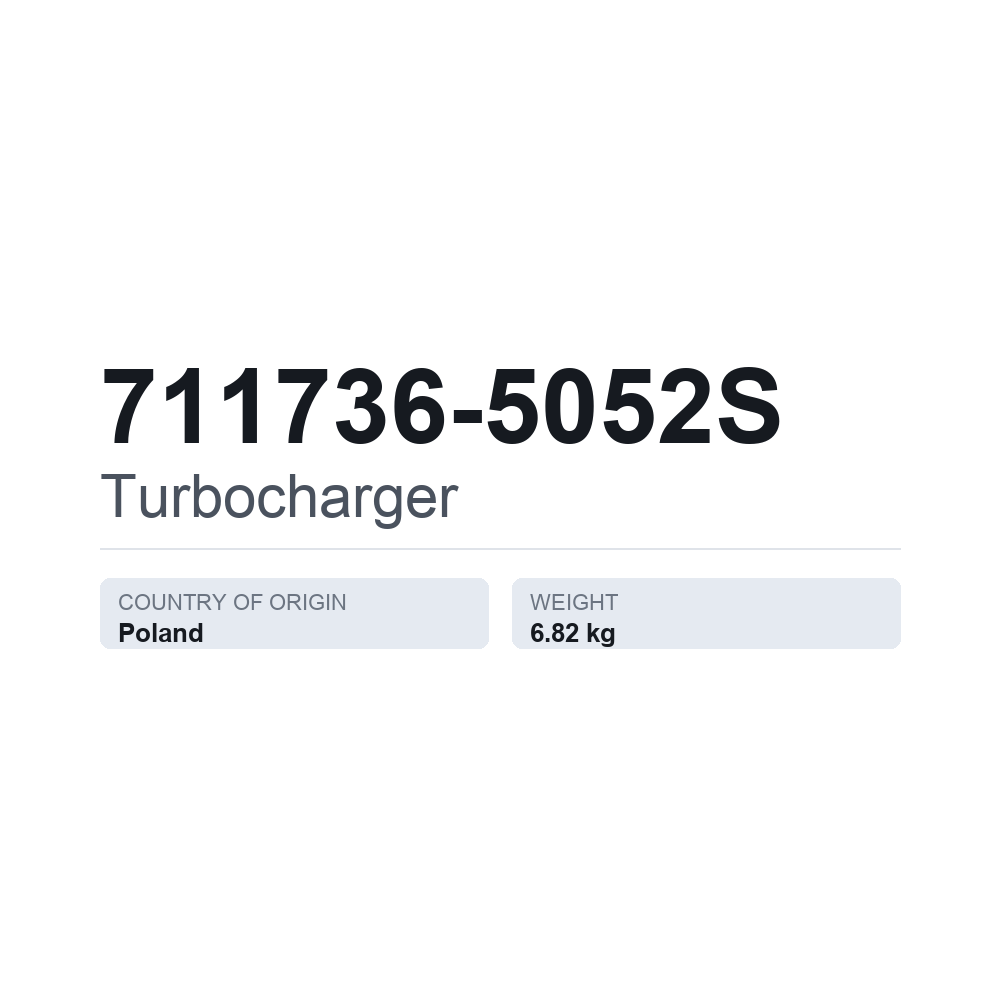 Turbolader 711736-5052S — teknisk datablad