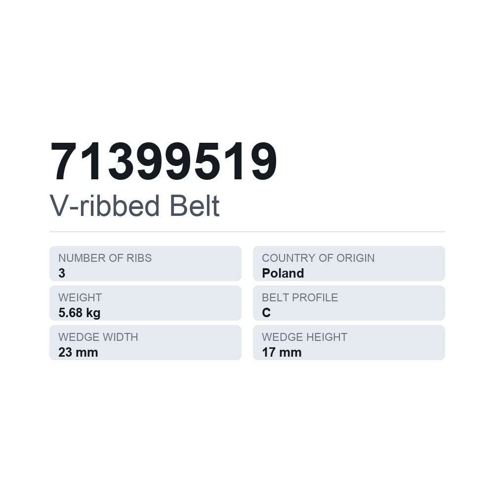 Keilrippenriemen 71399519 — technisches Datenblatt