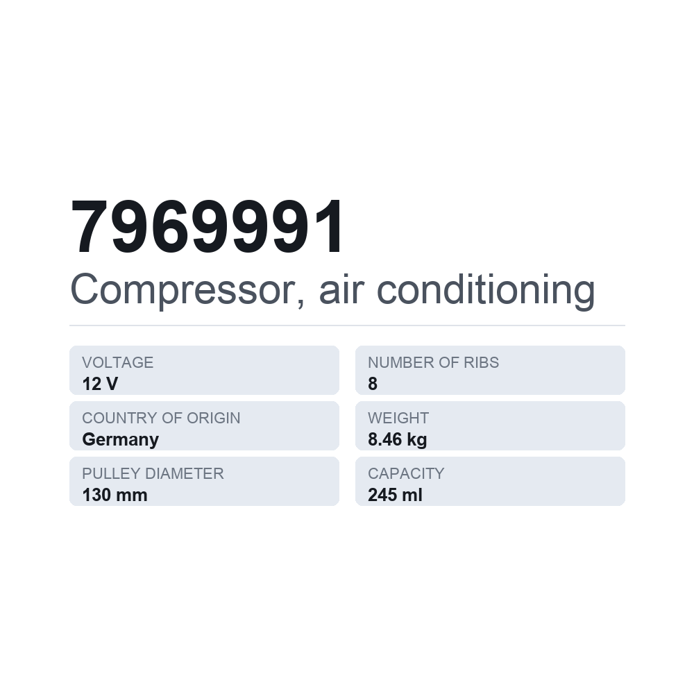 Klimakompressor 7969991 — technisches Datenblatt