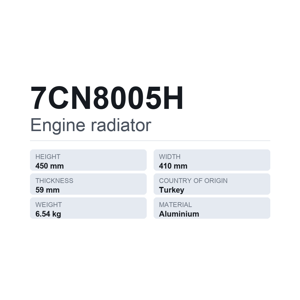 Motorkühler 7CN8005H — technisches Datenblatt