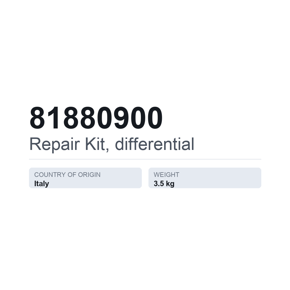 Reparatursatz, Differential 81880900 — technisches Datenblatt
