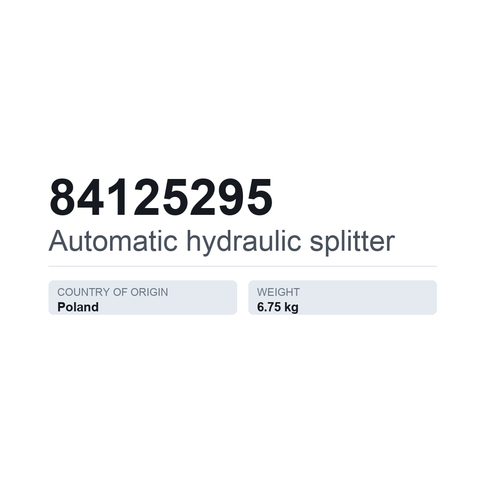 Hydrauliikan ohjausventtiilistö, automaattinen 84125295 — tekninen tietokortti