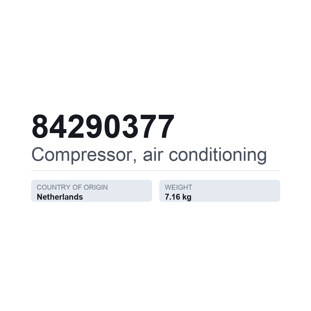 Kompressor, klimaanlæg 84290377 — teknisk datablad