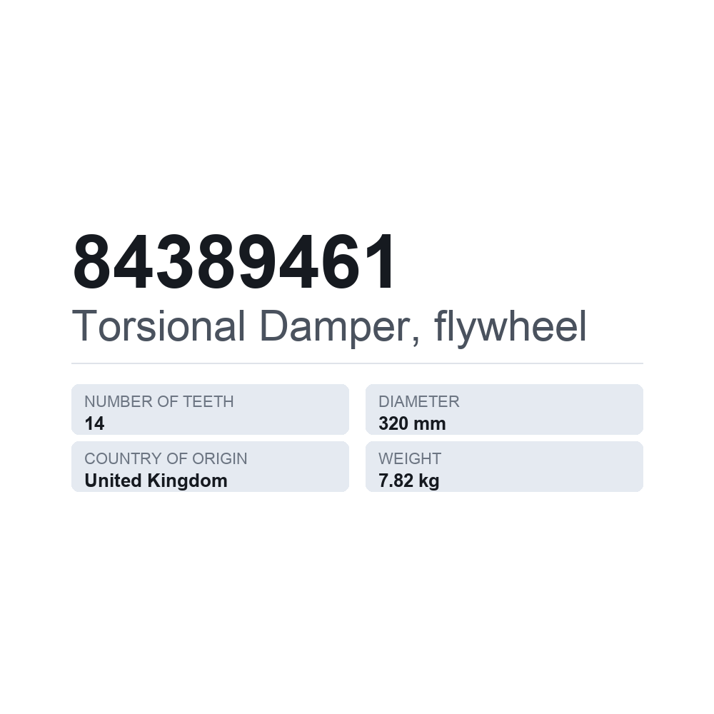 Torsionsdämpfer, Schwungrad 84389461 — technisches Datenblatt