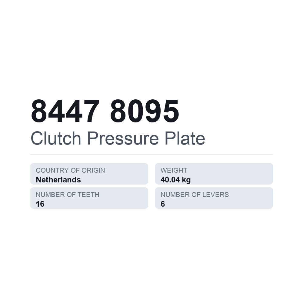 Kupplungsdruckplatte 8447 8095 — technisches Datenblatt