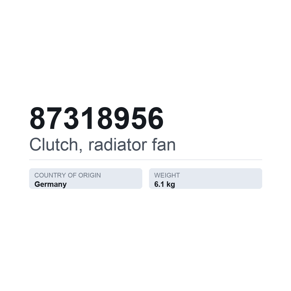 Kupplung, Kühlerlüfter 87318956 — technisches Datenblatt