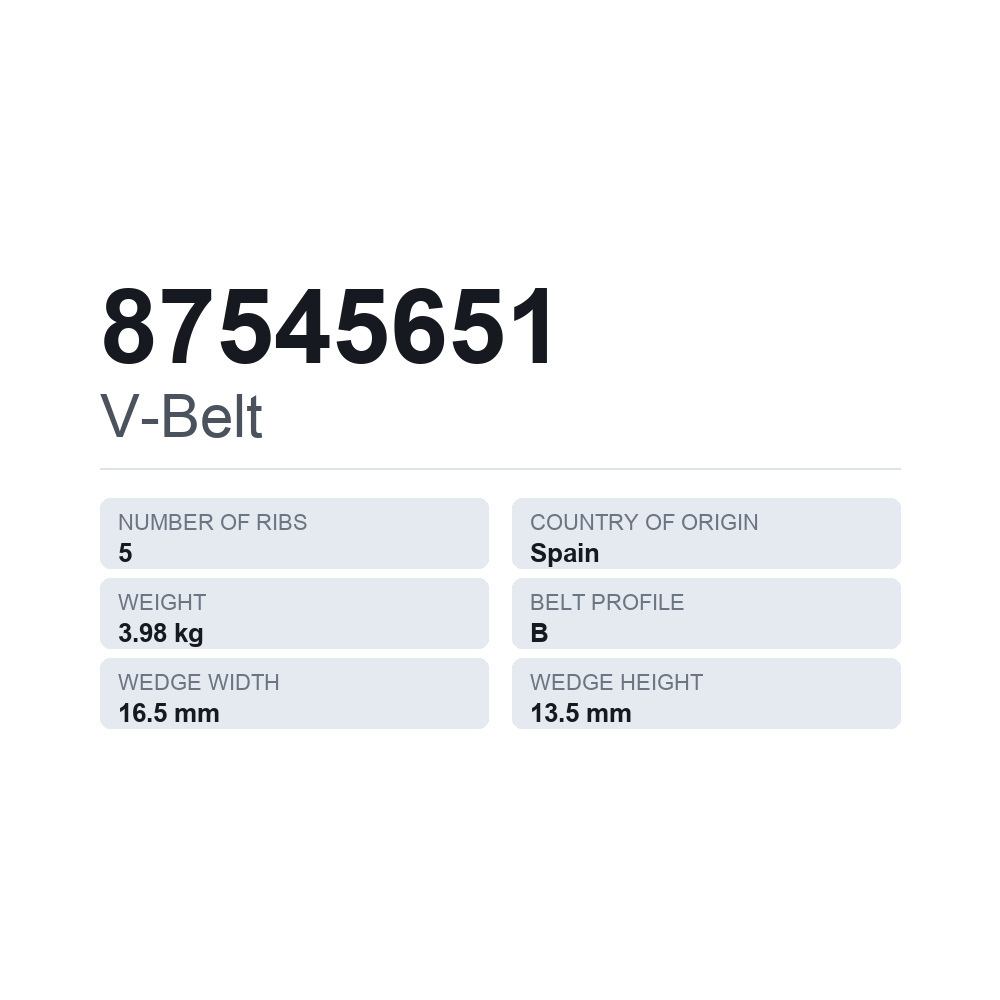 Kiilahihna 87545651 — tekninen tietokortti