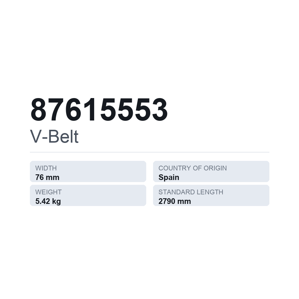 Kiilahihna 87615553 — tekninen tietokortti