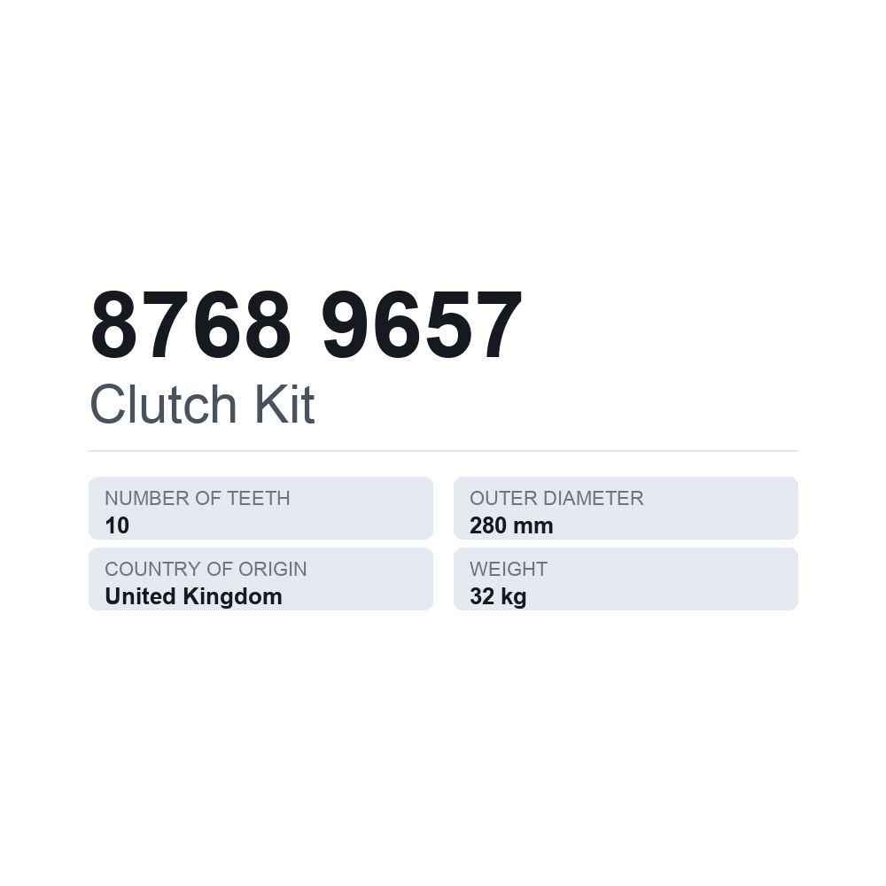 Kupplungssatz 8768 9657 — technisches Datenblatt