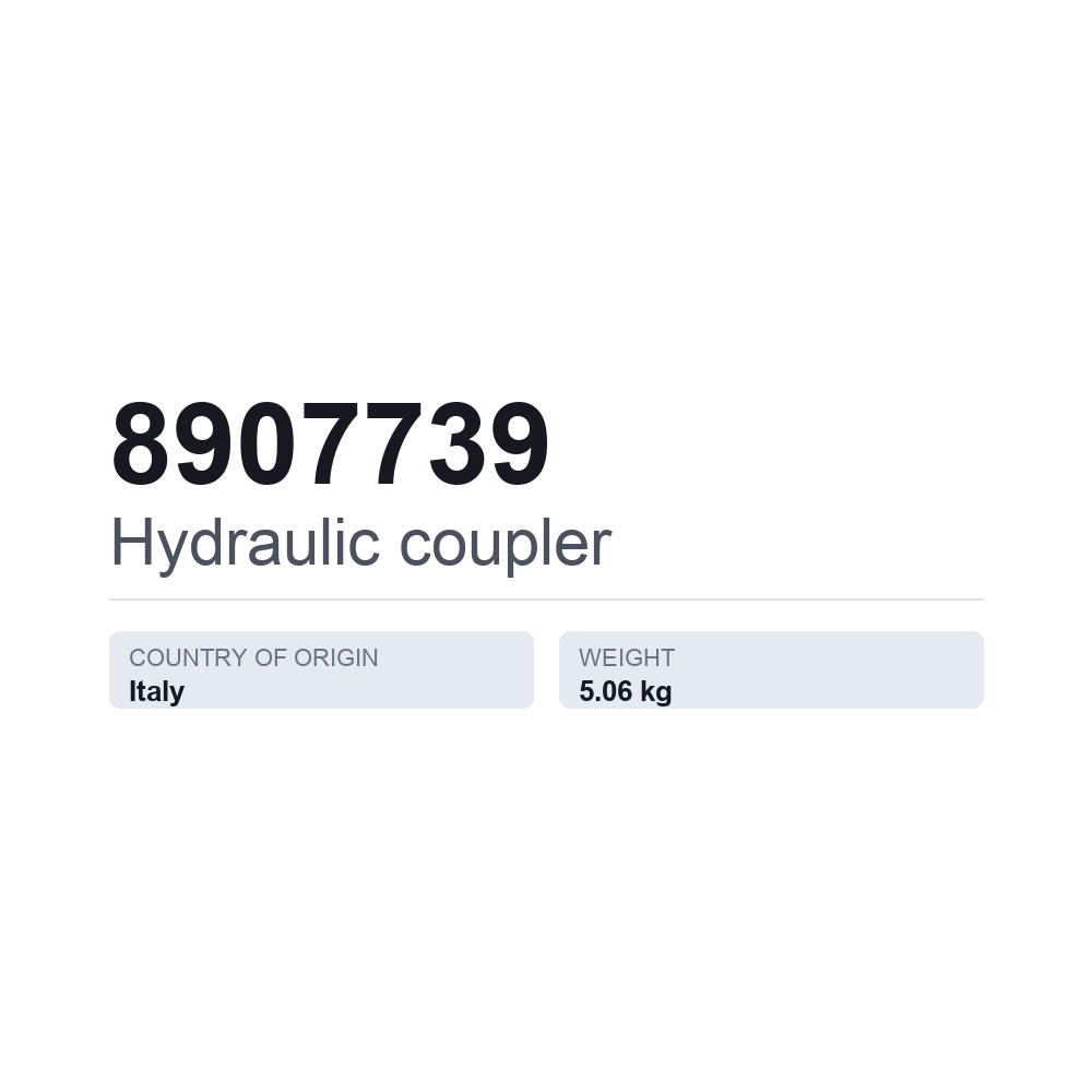 Hydraulikkupplung 8907739 — technisches Datenblatt