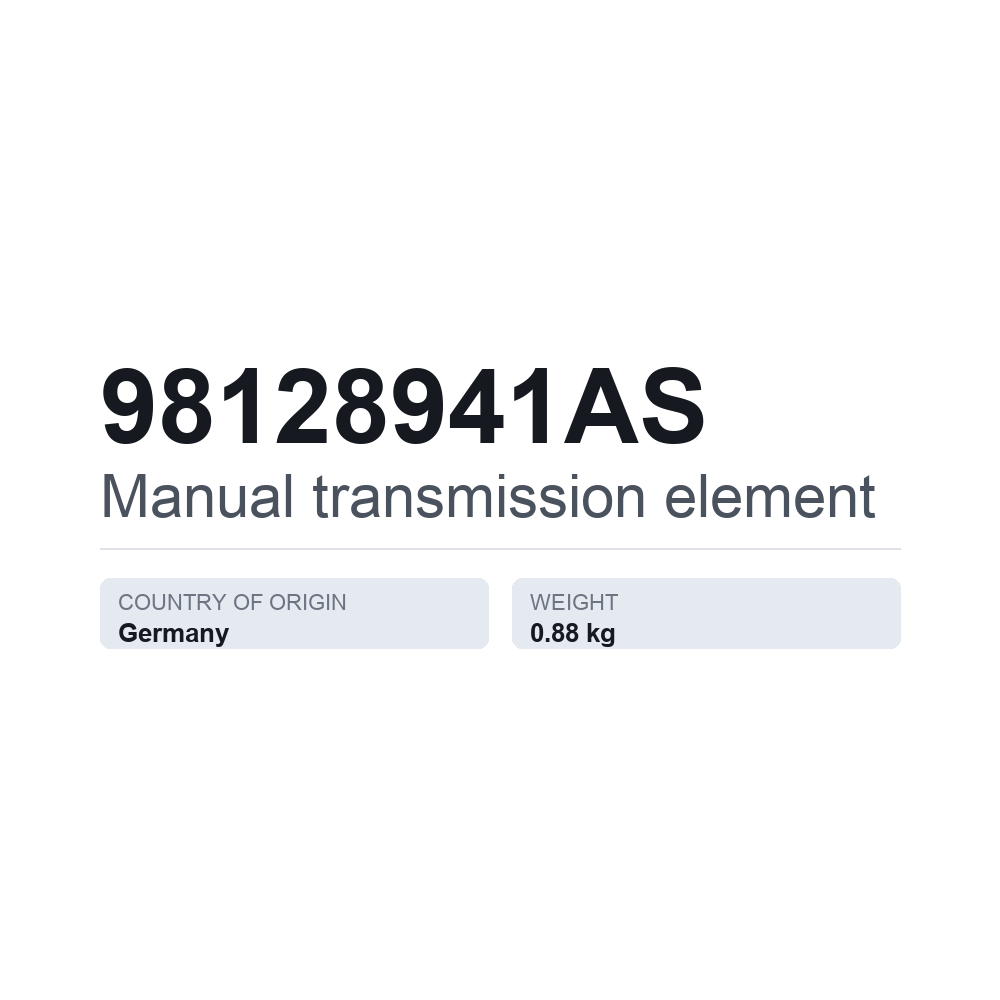 Schaltgetriebeelement 98128941AS — technisches Datenblatt