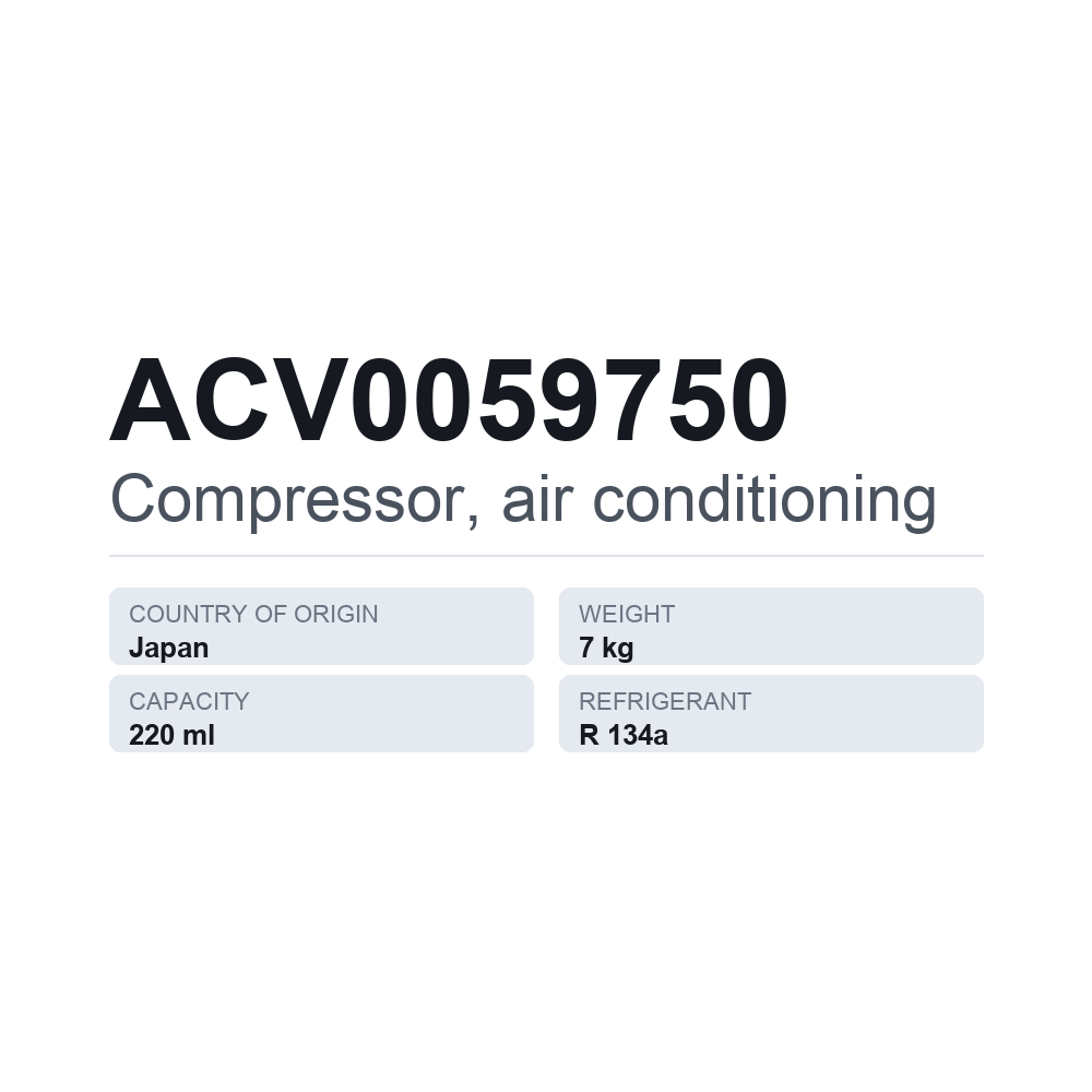 Klimakompressor ACV0059750 — technisches Datenblatt