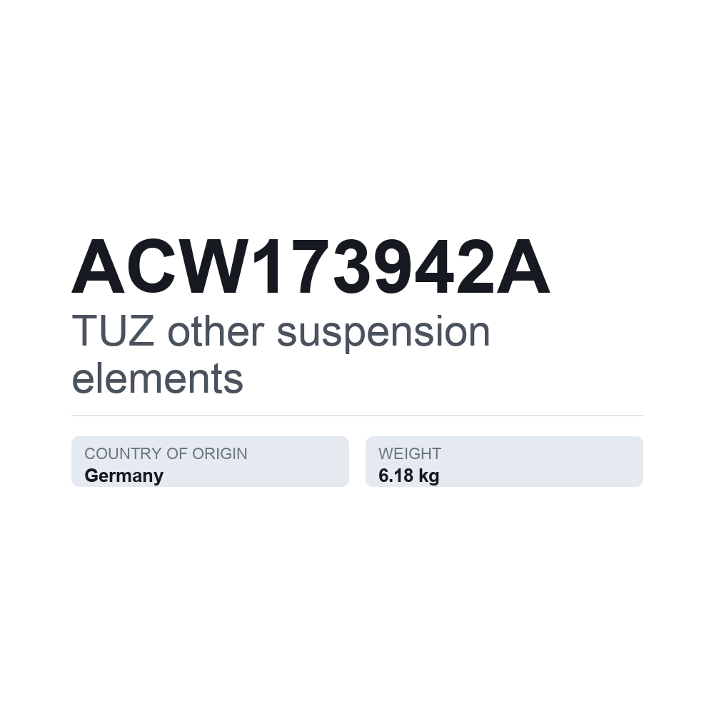 Kolmipistenostolaitteen osa ACW173942A — tekninen tietokortti