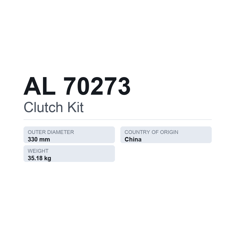 Koblingssæt AL 70273 — teknisk datablad
