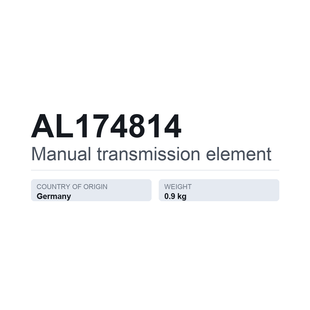 Schaltgetriebeelement AL174814 — technisches Datenblatt