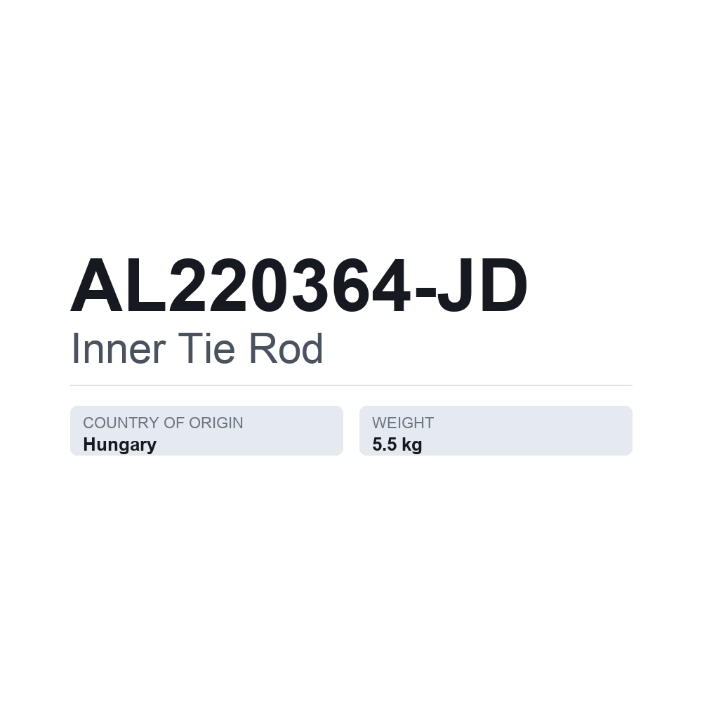 Aksialled, styrestang AL220364-JD — teknisk datablad