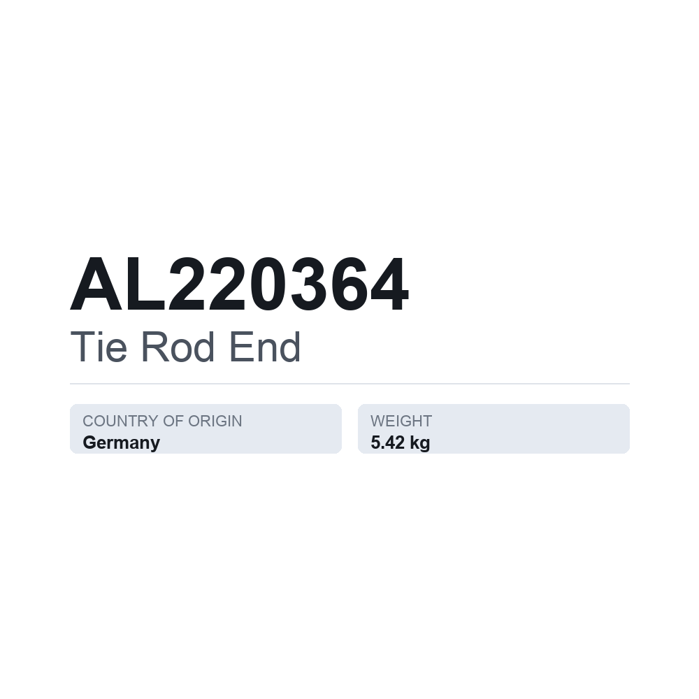 Styrekugle AL220364 — teknisk datablad