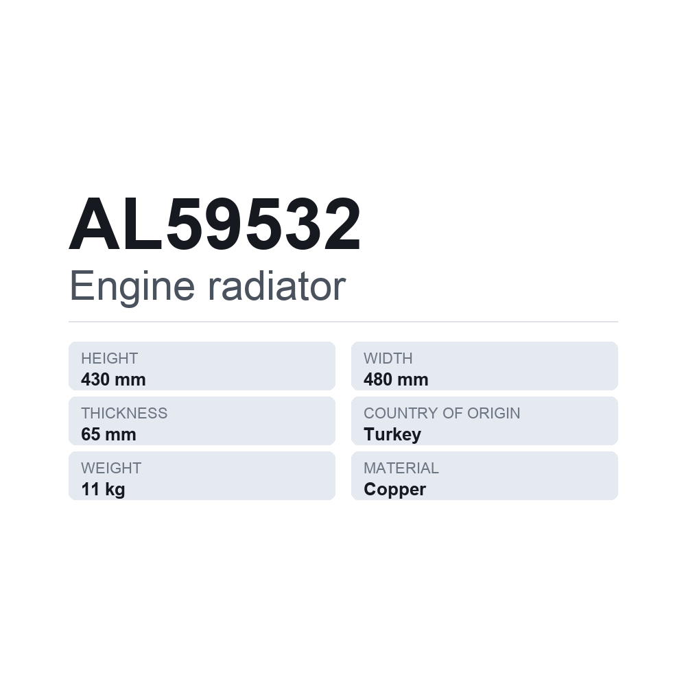 Motorkühler AL59532 — technisches Datenblatt