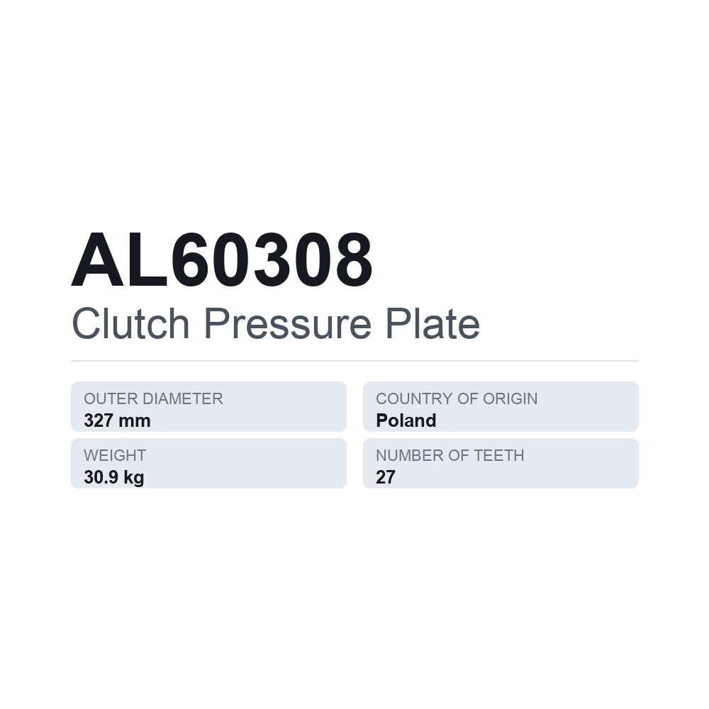Kupplungsdruckplatte AL60308 — technisches Datenblatt