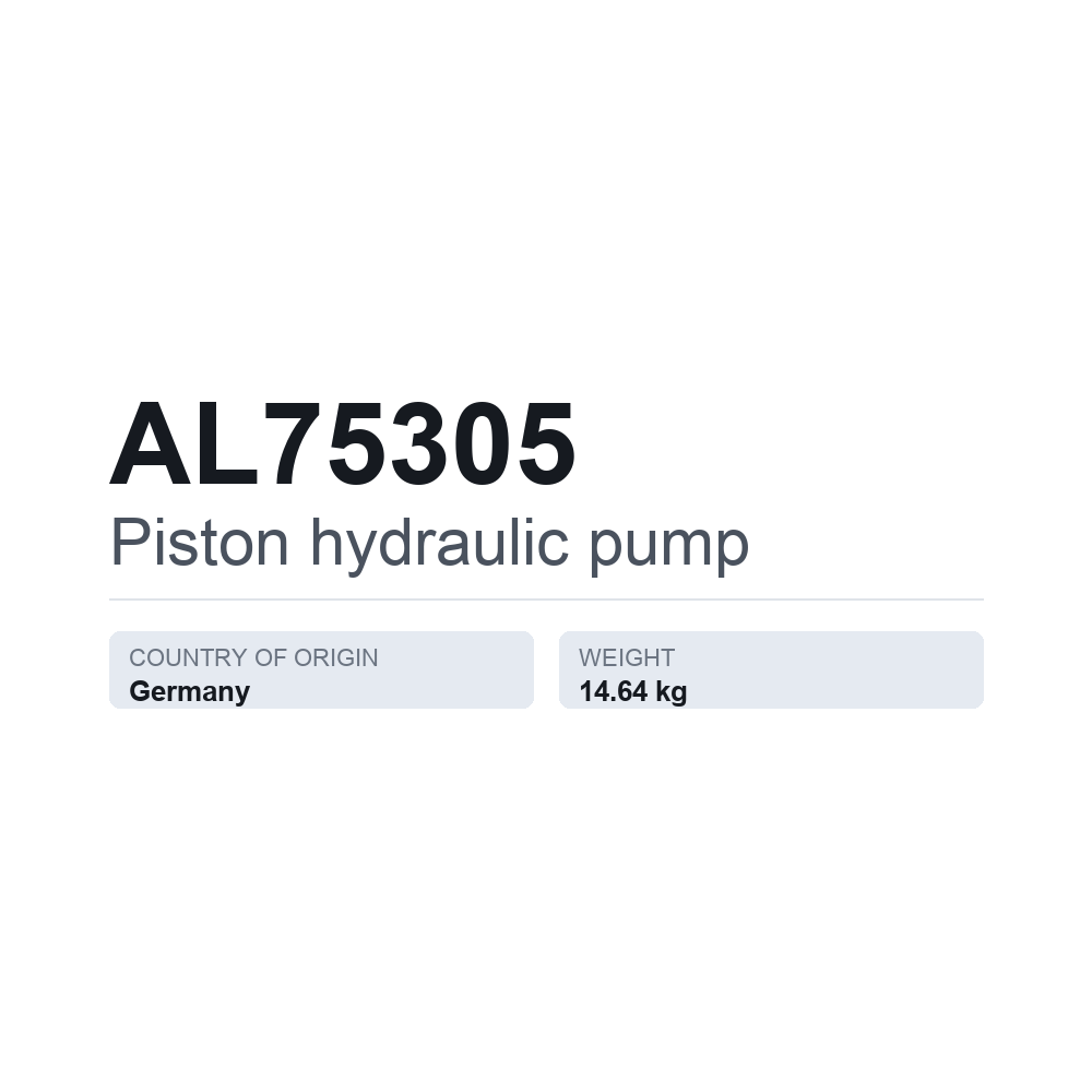 Hydraulische Kolbenpumpe AL75305 — technisches Datenblatt